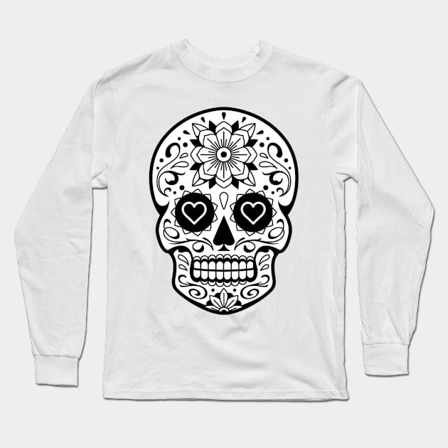 Mexican Skull with Patterns Long Sleeve T-Shirt by TheSkullArmy